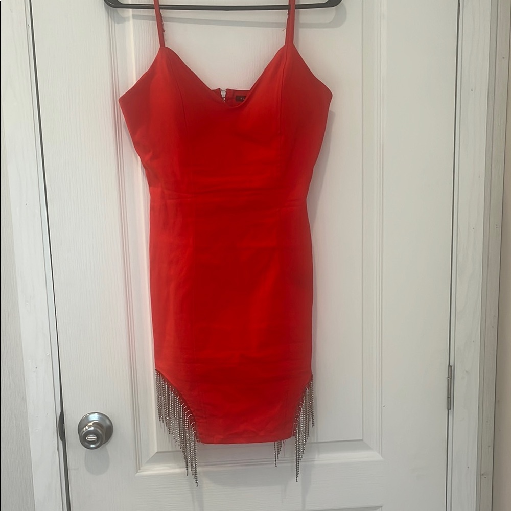 Haute Monde Red Bodycon Mini Dress Spaghetti Strap